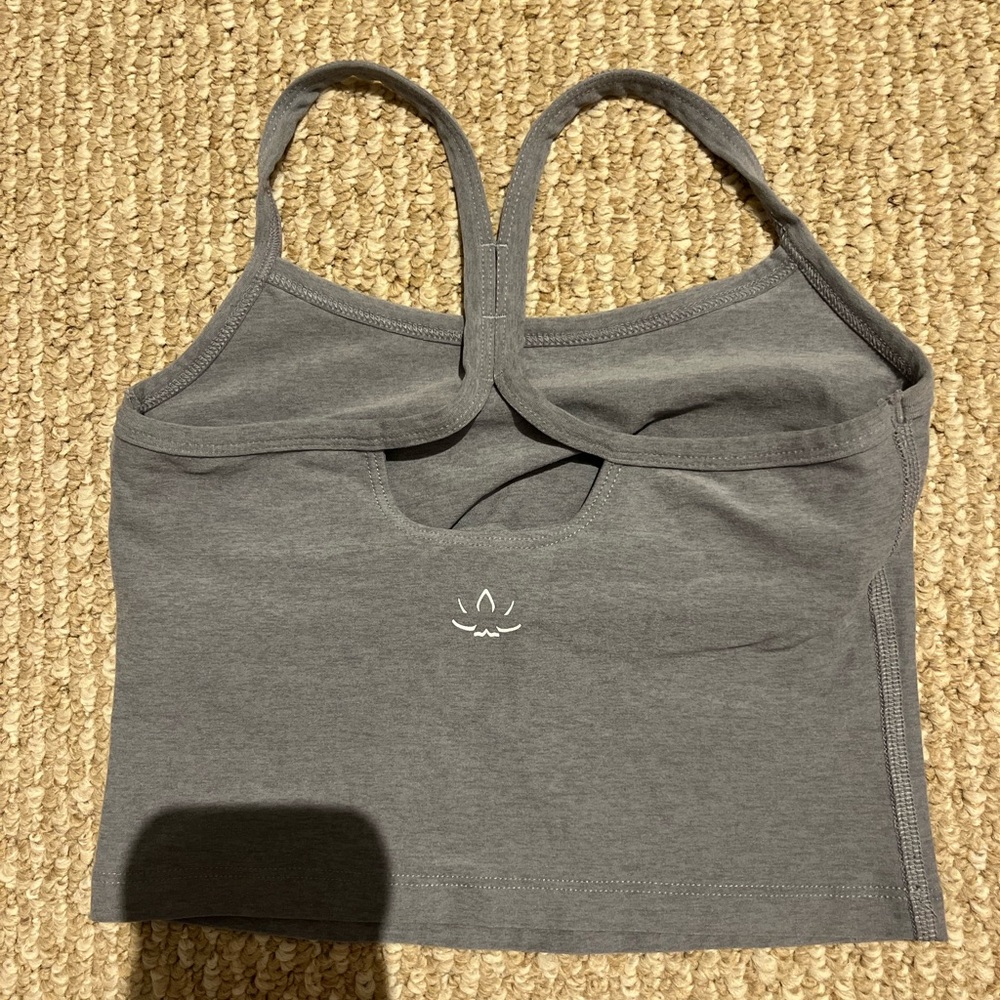 Beyond Yoga Spacedye Slim Racerback Cropped Tank Gray XS